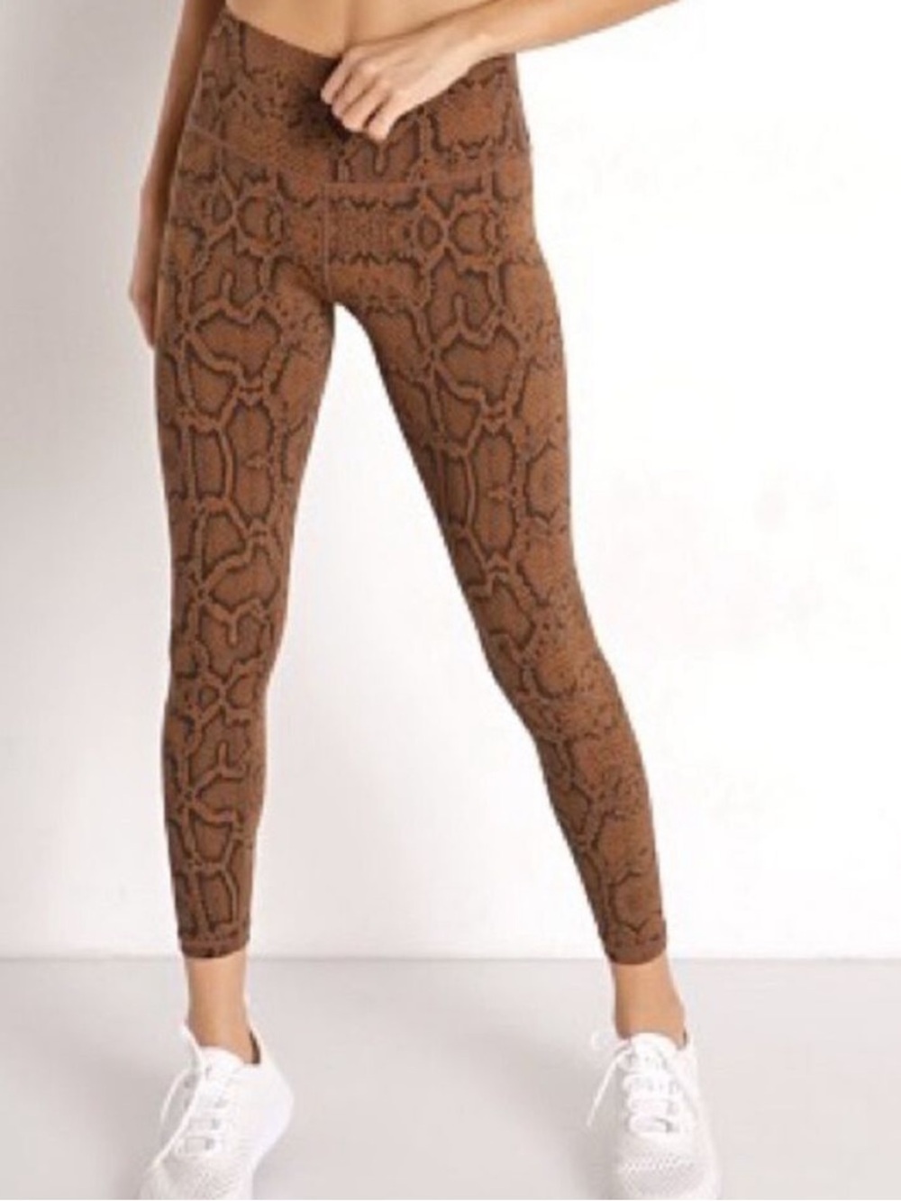 Varley Luna 25 Legging Burnt Snake Print Brown Black Large EUC